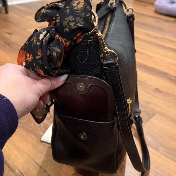 Coach “Pennie” Black Pebbled Leather Shoulder Bag (with Hang Tag & Twilly)(EUC) - Picture 10 of 17